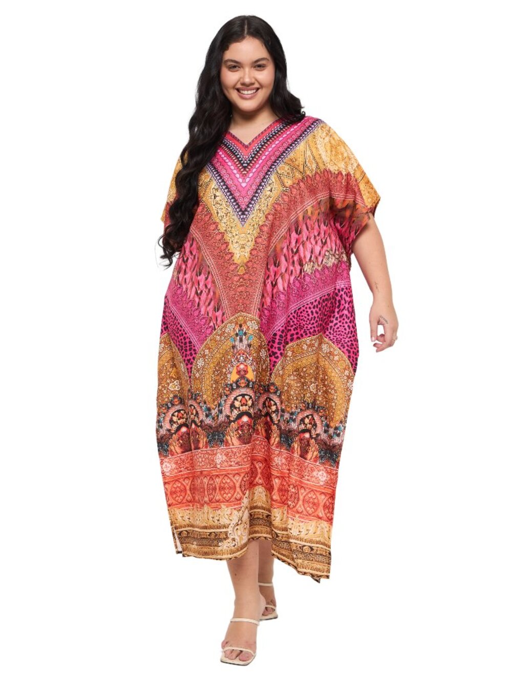 Gypsie Blu Women Plus Size Polyester Caftan Dress House Loose Maxi Dresses